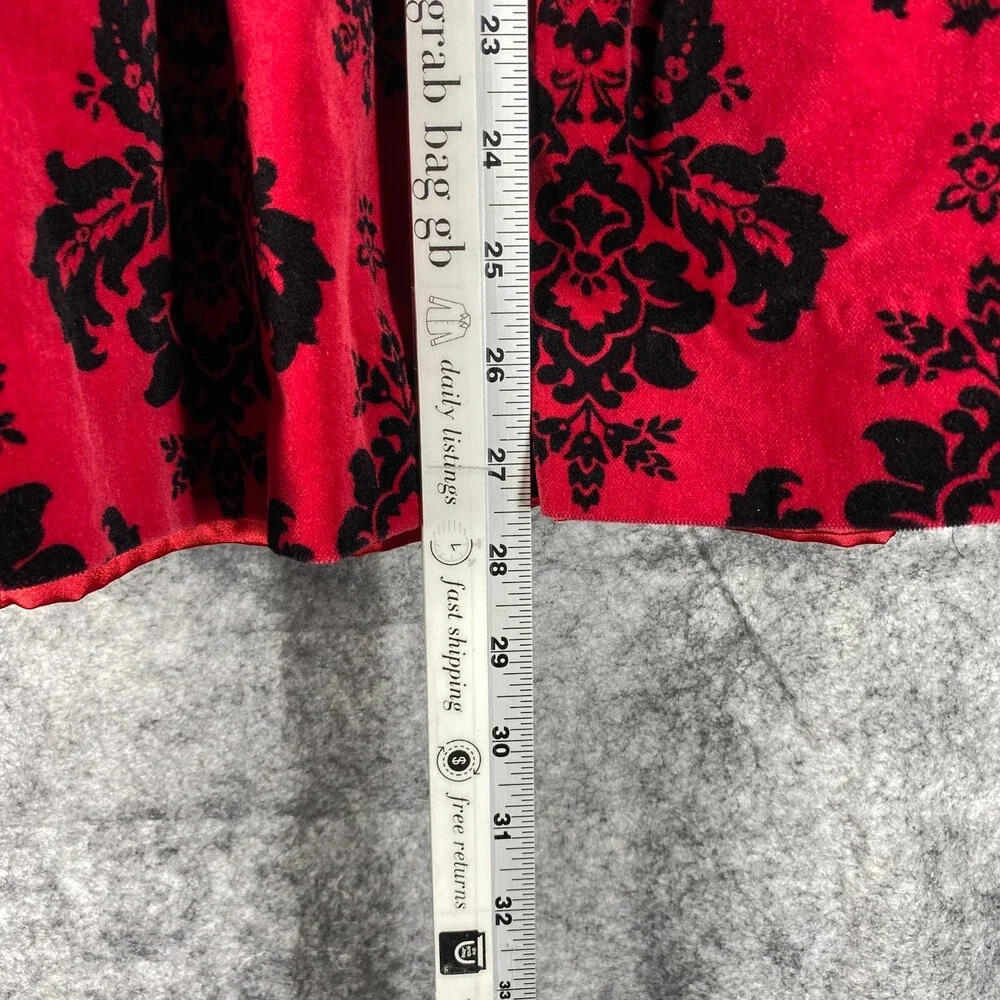 Hartstrings Dress Girls 7 Red Black Velvet Palampore Floral Ribbon Cotton Party
